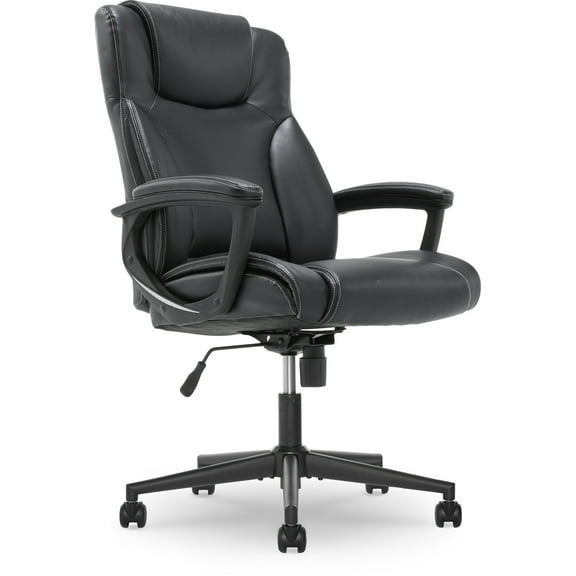 Serta 24.25 in. Executive Chair with Swivel & Lumbar Support, 250 lb. Capacity, Black