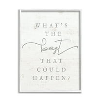 Stupell The Best That Could Happen Phrase Inspirational Painting White Framed Art Print Wall Art