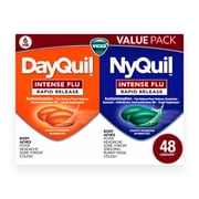 Vicks DayQuil & NyQuil Intense Flu Rapid Release LiquiCaps, Multi-Symptom, 48 Count