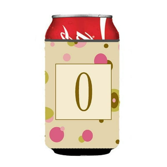 Letter O Initial Monogram - Tan Dots Can or Bottle  Hugger