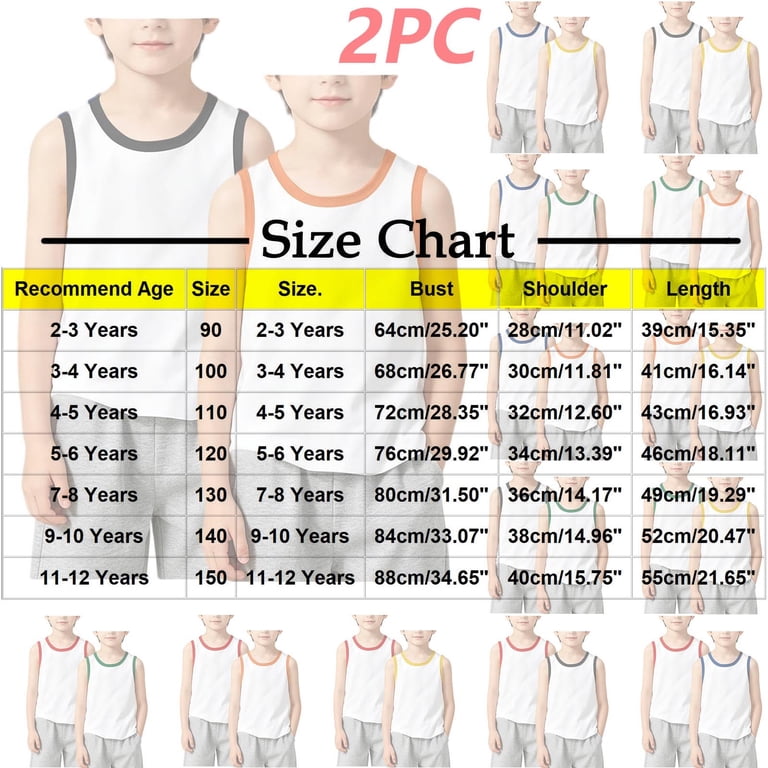ITSAME Boys Cotton Tank Tops 2-Pack Crewneck Sleeveless