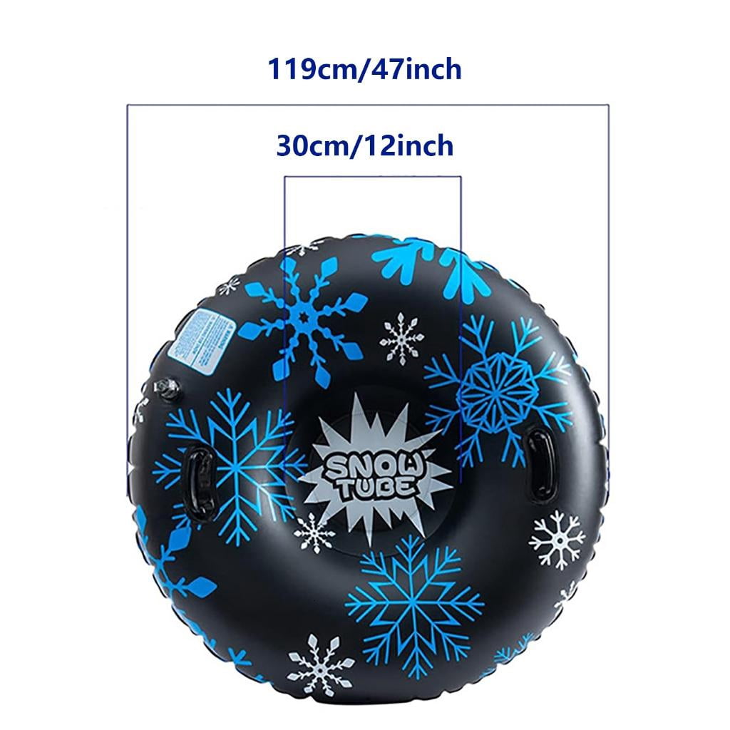 Osdhezcn Inflatable Winter Sledding Disc 47Inch Diameter With Reinforced Grab Cables Permanent Snow Tube For Ski Inclines And Snow Reserves