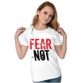 thumbnail image 3 of Fear Not Paint Splatter Christian Womens Slim Fit Graphic Tee Brisco Brands S, 3 of 5