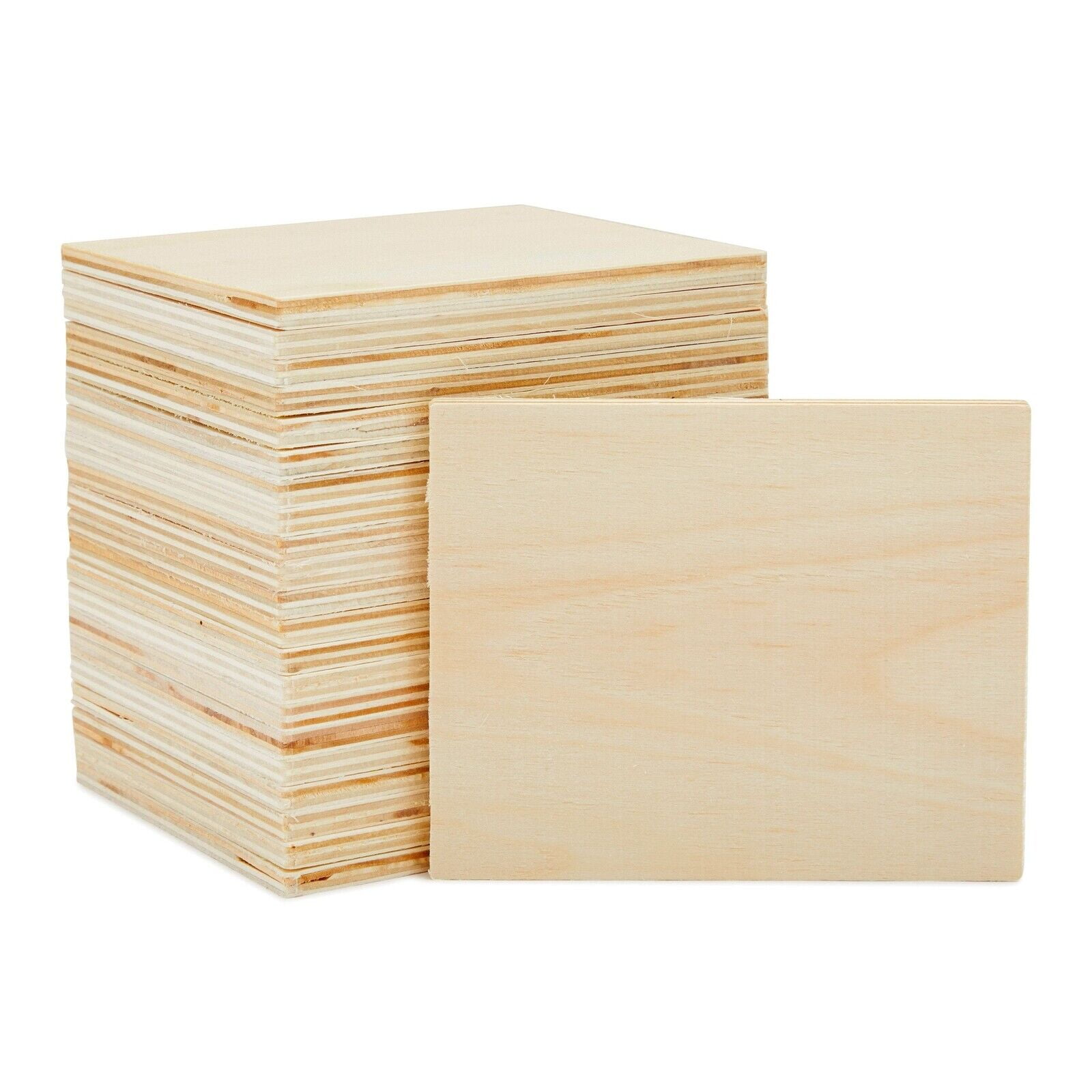 24 Pc Unfinished Wood Rectangles for Crafts, Wooden Cutouts for DIY 5.5