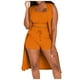 thumbnail image 1 of 2025 Conjunto de 3 piezas para mujer: abrigo sin mangas acanalado, chaleco y pantalones cortos, color liso, ropa informal/de fiesta, tallas S-XXL, 1 of 7