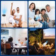 Mini Projector, 180 Degree Rotation Smart Portable Projector Support Wifi6 & Bluetooth, Automatic Correction, Compatible With Laptops/PC/Phones, Suitable for Home Theater, 40 to 130