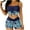 Blue, variant on Jamicy Two Piece Swimsuit for Women Drawstring High Waisted Bikini Set Srting Swimsuit Spaghetti Strap Cami Top and Tie Side Shorts 2 Piece