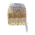 thumbnail image 5 of Glitter Belly Dance Hip Skirt Tassel Scarf for Stage Performance Rumba Samba and Yellow, 5 of 8