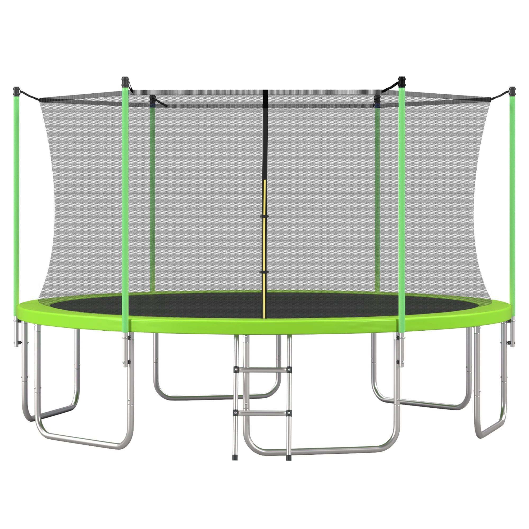EUROCO 14FT Trampoline for Adults and Kids, Outdoor Bouncer with Ladder and Enclosure Net, 1200LBS Weight Capacity Round Jump Pad for Backyard
