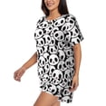 thumbnail image 5 of Sigee Cute Panda for Sleepwear Casual Pjs with Pockets Women's Pajamas Sets Shorts 2 Piece Short Sleeve Lounge Sets 3X-Large, 5 of 9