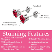 Cate & Chloe January Birthstone 18k White Gold Plated Women's Stud Earrings 1ct Swarovski Crystal