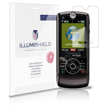 iLLumiShield Anti-Bubble Screen Protector 3x for Motorola Z6C World (World's Best Screen Protector)