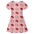 thumbnail image 4 of WMQPNNS Girls Heart Printed Dress Girls Summer Dress 5t Short Sleeve Tunic Shirt Mid Dresses Casual Summer Dress Skater Sundress Kids Outfits(Size 6-7 Years,Pink), 4 of 4