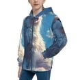 thumbnail image 2 of Kdxio Clear Sky Blue Cat Pattern Kids Boys Girls Zip Up Hoodie 3D Printed Hooded Sweatshirt Hoody Coat with Pocket 7-12 Y-Medium, 2 of 6