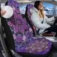 thumbnail image 2 of Uorisanigo Front Car Seat Covers, Set of 2 Purple Mandalas Print Car Seat Cover Front Seats Protectors, Auto Interior Accessories Compatible with Most Cars/Sedan/SUV/Pickup/Van, 2 of 7