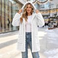 thumbnail image 4 of KICILVS Womens Fleece Coat Hooded Open Front Fuzzy Sherpa Cardigan Jacket Long Sleeve Winter Warm Outerwear with Pockets, 4 of 8