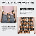 thumbnail image 6 of Orange and Black Plaid Christmas Snowflake Apron-Garden Aprons for Women with Pockets-Cotton Linen Waterproof Kitchen Cooking Gardening Aprons Adjustable for Kitchen,Cooking,BBQ and Salon 32"x27", 6 of 7
