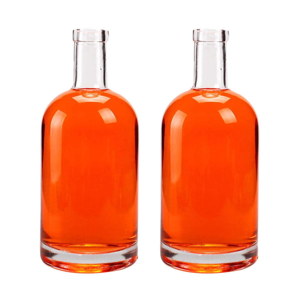 zsccxq 6 Pack 3.3 oz Clear Glass Bottles for Wine Heavy Base Nordic Vodka  Bottles with T Top Cap Empty Whiskey Bottle for Wine Beverages Drinks Oil