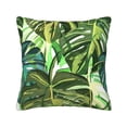 thumbnail image 1 of Square Throw Pillow Covers with Core, Tropical Leaf Watercolor Pillows for Sofa Beds, 20 x 20 inches Green, 1 of 9