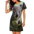 thumbnail image 2 of Balery Daisy Koala Camisón de manga corta con cuello redondo para mujer, cómodo y elegante., 2 of 6