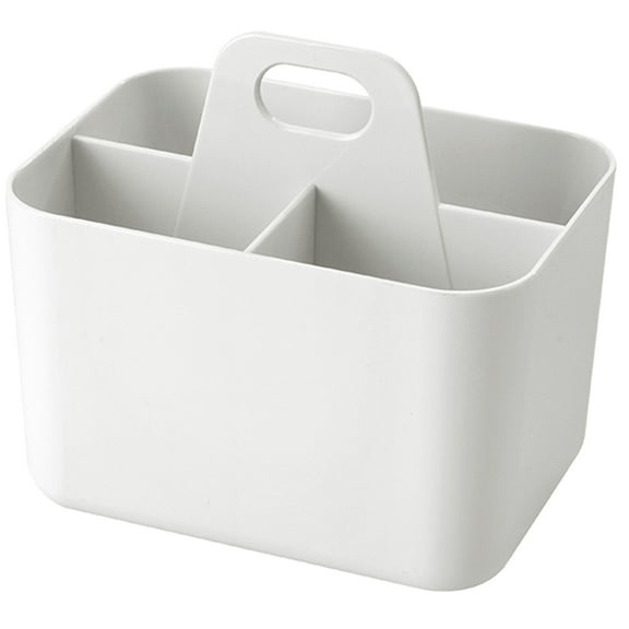 HEALEEP Bathroom Organizer Basket White Plastic 1Pack 5.9X5.3X4.3In