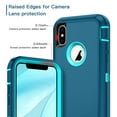 thumbnail image 3 of I-HONVA Compatible with iPhone X/iPhone Xs Case,3-Layer Military Grade Drop Protection Anti-Slip Bumper Rugged Shockproof Dustproof Protection Phone Case,Teal, 3 of 7
