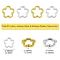 thumbnail image 2 of 1Bag 20Pcs 2 Colors Tibetan Style Alloy Bead Frames Lead Free & Cadmium Free Flower Antique Silver & Antique Golden 15x2mm Hole: 1.5mm 10pcs/color DIY, 2 of 5