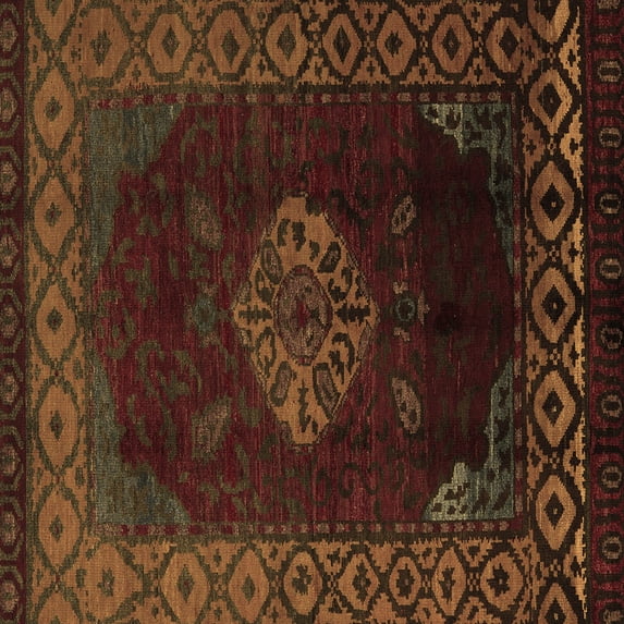 Ahgly Company Indoor Square Abstract Brown Modern Area Rugs, 5' Square