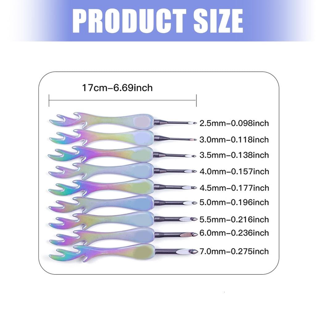 Giaone Sturdy Acrylic Crochet Hook Set Elegant Color Large Handle For Knitting And Crafting