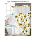 thumbnail image 4 of No Hook Cloth Fabric Shower Curtain with Snap in Liner, Sunflower Waterproof Shower Curtains Set with See Through Top Window, Farmhouse Flowers Summer Botanical Bath Curtains Shower 72"x72", 4 of 6