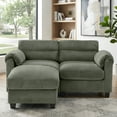 thumbnail image 4 of Bonzy Home Modern Loveseat with Ottoman Modular Sectional Sofa Couches for Living Room Entertaining Guests or Relaxing Alone for Small Spaces Apartment Green, 4 of 8