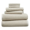 Hotel Style 6-Piece Egyptian Cotton Textured Bath Coordinate Towel Set, Birchwood