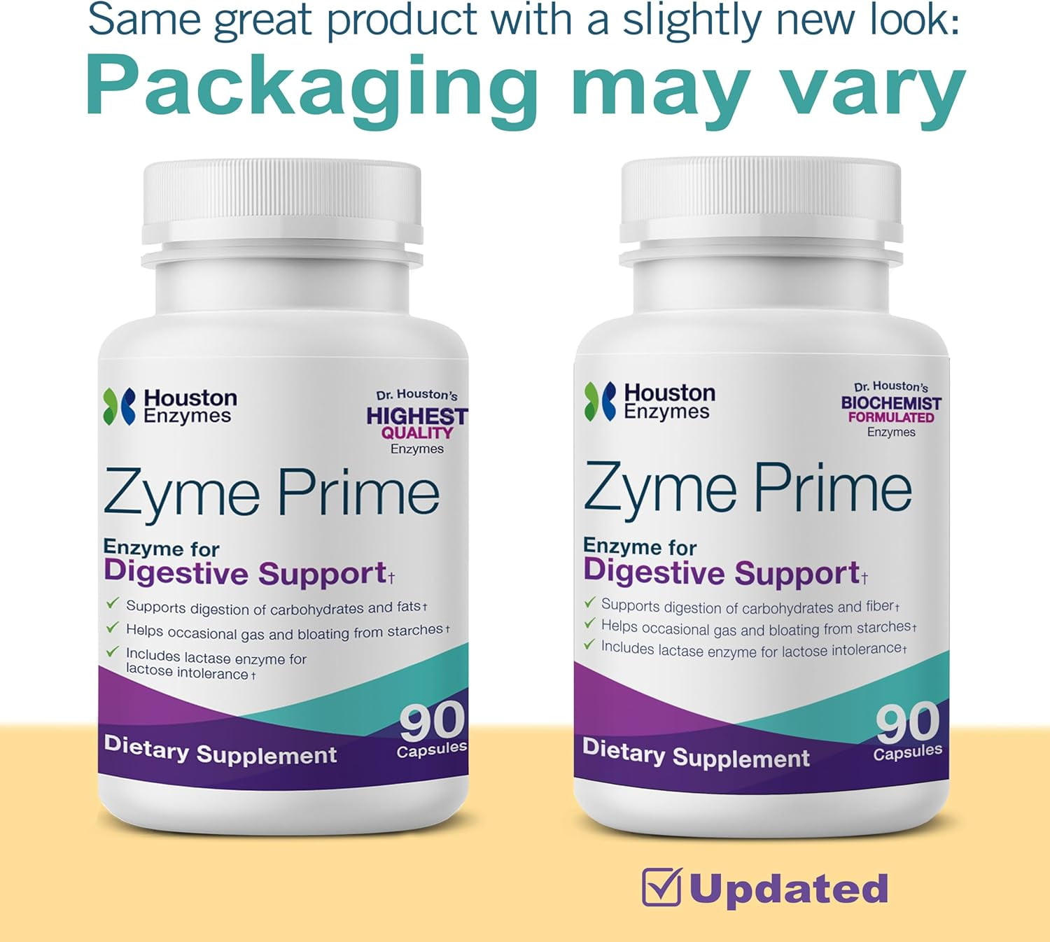 Houston Enzymes Digestive Enzymes – Dietary Supplements for Gut Health & Digestive Support – Bloating Relief for Women & Men – Vitamins and Supplements – 90 Capsules