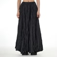 thumbnail image 2 of RUTAYY Women Solid Color Plus Size Skirt Plus Size Women Loose Oversized Skirt Flowy Swing Pleated Beach Skirts, 2 of 5