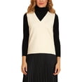 thumbnail image 1 of Unique Bargains Gilet Junior Preppy V Cou Pull Sans Manches, 1 of 5