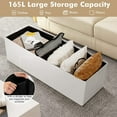 thumbnail image 6 of LINJH 45 Inches Folding Storage Ottoman Bench, Storage Chest Footrest Stool with Faux Leather, Entryway Bench 45'' x 15'' x 15'' (White), 6 of 9