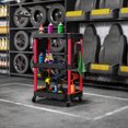thumbnail image 2 of HOMCOM 3-Tier Rolling Tool Cart with Wheels, Plastic Utility Cart, Black, 2 of 8