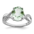 thumbnail image 1 of 925 Sterling Silver Rhodium Green Quartz and Diamondond Ring, 1 of 2