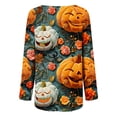 thumbnail image 4 of Raeneomay Long Sleeve Shirts for Women Oversize Women's Thanksgiving Round Neck Solid Color Loose Long Sleeved T-Shirt Top, 4 of 5