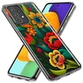 thumbnail image 2 of MUNDAZE Samsung Galaxy A20 Shockproof Clear Hybrid Protective Phone Case Colorful Red Orange Folk Style Floral Spring Flowers Cover, 2 of 5