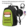thumbnail image 2 of Balery Fresh Sushi Mochila con carga USB para hombre y mujer - Mochila impermeable y antirrobo para portátil con puerto USB para viajes, trabajo, estudios y universidad, 2 of 7