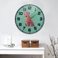 thumbnail image 2 of Yayeee Wall Clock for Living Room 11.9 inch Battery Operated Round with Holder, Big Pink Cheetah, 2 of 7