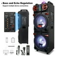 thumbnail image 2 of Curuk Dual 10" Bluetooth Party PA Speaker Sound System Karaoke LED Mic Remote Stereo 4500W Subwoofer, 2 of 9