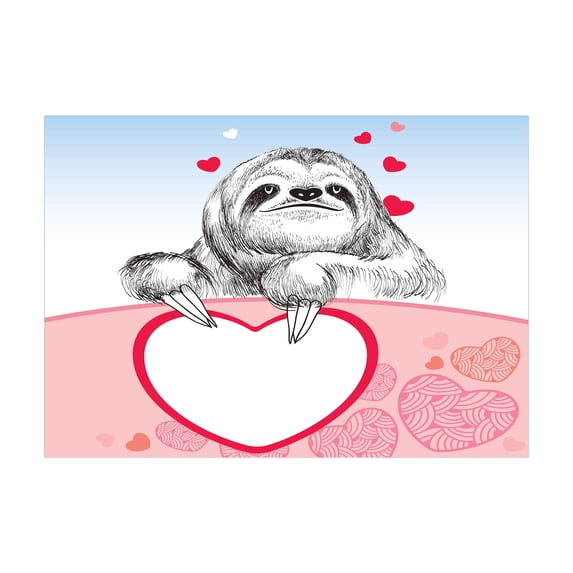Ambesonne Sloth Jigsaw Puzzle, Romantic Sloth in Love, Heirloom-Quality Fun Activity for Family Durable Cardboard, 1000 pcs, Pink Pale Blue Black