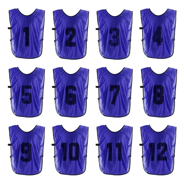 Chaleco de entrenamiento de fútbol Uxcell, chalecos deportivos reversibles numerados para práctica de fútbol grandes púrpuras