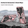 thumbnail image 2 of Funda revolucionaria diseñada para iPhone 12 Pro de 6.1 pulgadas con soporte, [Protección a nivel de armadura] Funda delgada a prueba de golpes con ranuras verticales/horizontales, 2 of 5