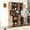 Walnut, variant on White - Multi - storage with 2 doors and 3 partitions - High wardrobe and kitchen cabinet / More storage space provided - Separate 4 storage areas / Easy to clean and maintain, DIY assembly