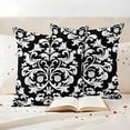 thumbnail image 3 of Baroque Black Outdoor Waterproof Pillow Covers, Vintage Damask Classic Floral Decorative Square Throw Pillowcase Sofa Cushion Sham for Patio/Couch/Chair, 18"x18" 2 Pack, 3 of 8