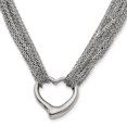 thumbnail image 1 of Collier à Bascule en Acier Inoxydable Multi-Brins Cœur Poli 17 Po, 1 of 3