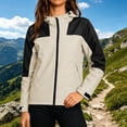 thumbnail image 2 of CHGBMOK Women's Plus Size Rain Jacket Windproof Color Block Long Sleeve Jackets Workout Hiking Zip Up Waterproof Hooded Coat, 2 of 9